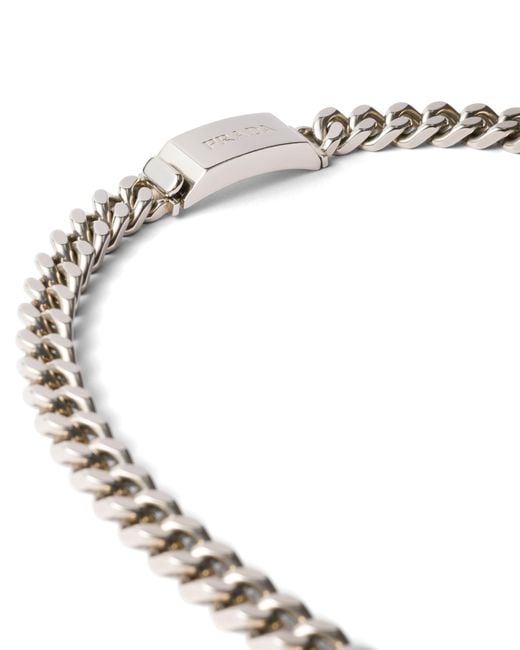 Collier Chaîne En Argent Prada pour homme en coloris Metallic