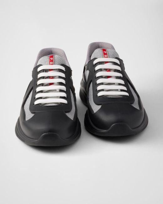 Prada Black Recycled Polyester-blend Sneakers for men