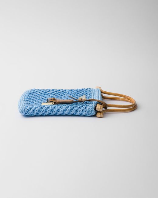 Prada Blue Cotton Crochet Mini-Handbag