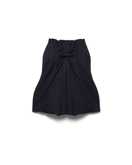 Prada Blue Chevron Wool Midi Skirt