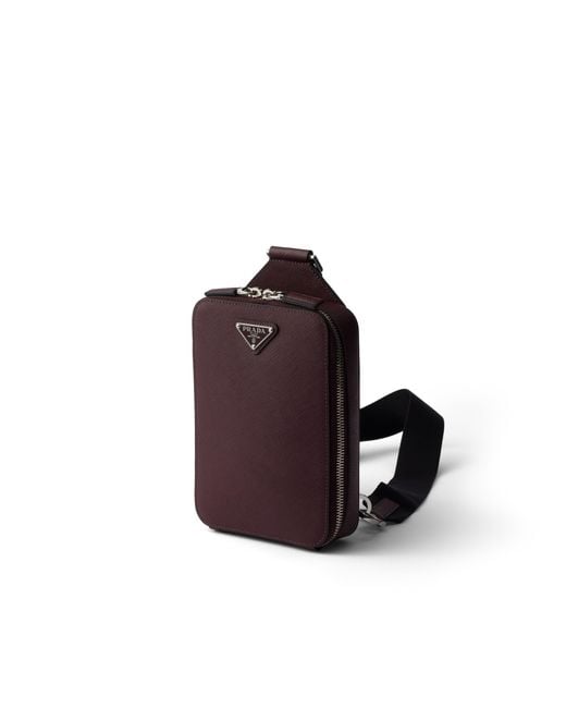 Prada Red Brique Saffiano Leather Bag for men