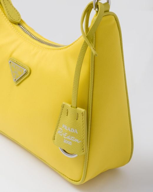 Prada Yellow Re-Edition 2005 Re-Nylon And Saffiano Mini Bag