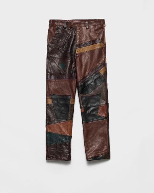 Prada Hose Aus Patchwork-Leder in Multicolor für Herren