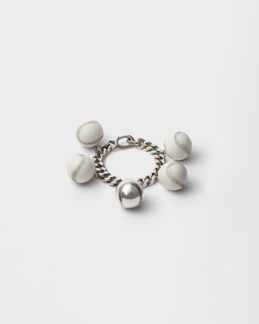 Bracciale Baseball di Prada in White da Uomo