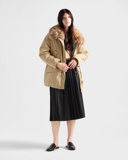 Prada Black Pleated Wool Flannel Skirt