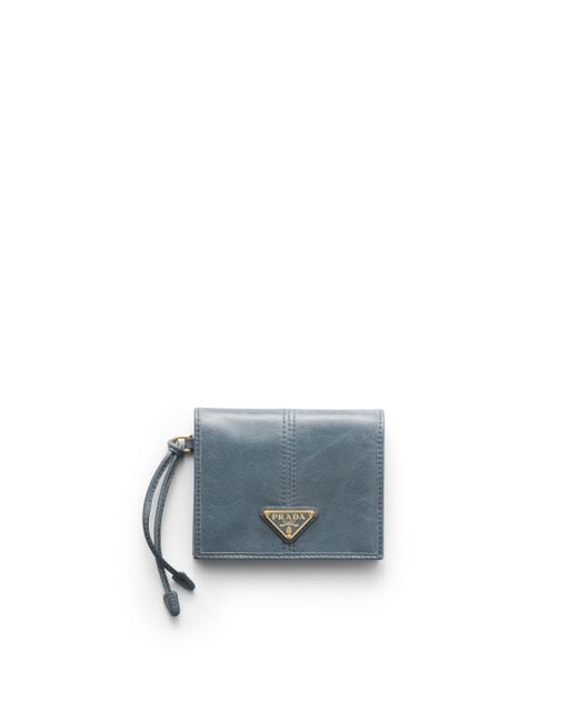 Prada Blue Small Leather Wallet