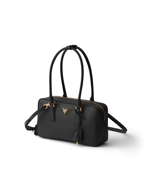 Prada Black Small Saffiano Leather Top-Handle Bag