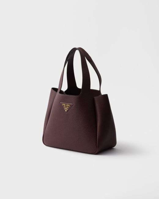 Prada Purple Kleine Tote Bag Aus Leder