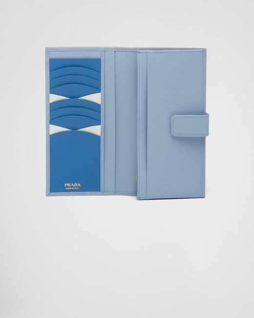 Prada Blue Large Saffiano Leather Wallet