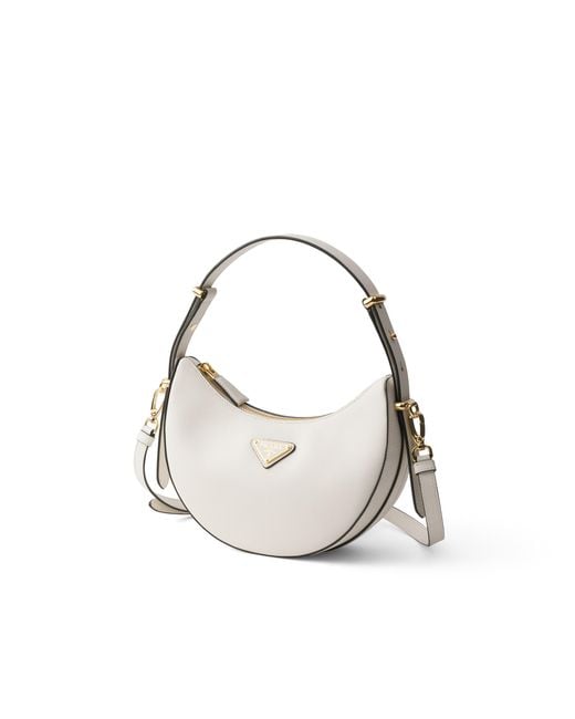 Prada Metallic Arqué Mini Leather Shoulder Bag
