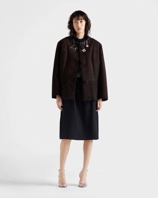 Prada Black Bonded Suede Jacket