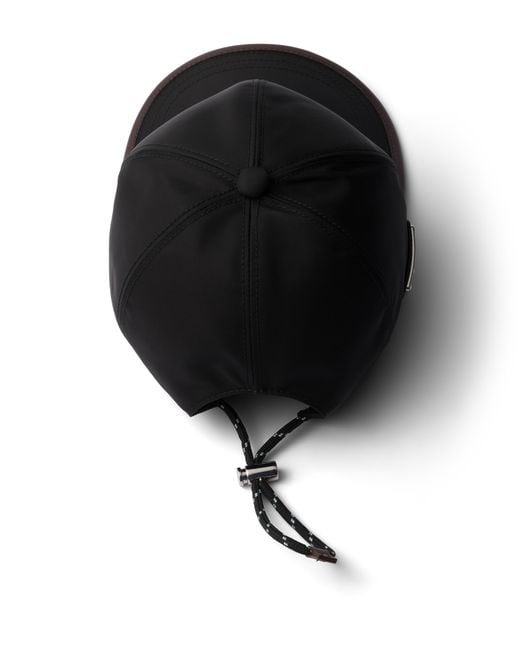 Prada Black Speedrock Re-Nylon Baseball Cap for men