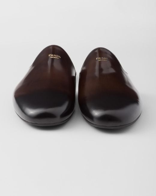 Prada Multicolor Brushed Leather Slippers for men