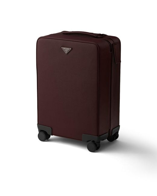 Prada Purple Saffiano Leather Trolley
