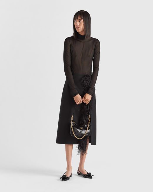 Mini Sac Re-Edition En Re-Nylon À Sequins Prada en coloris Black