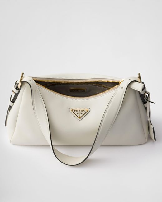 Prada Natural Aimée Medium Leather Shoulder Bag