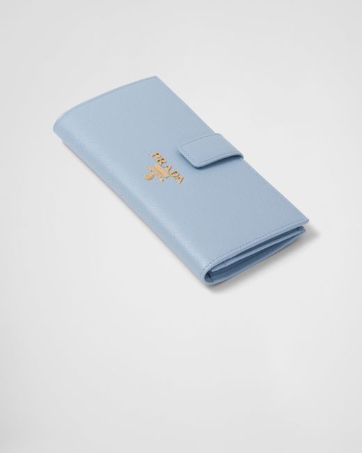 Prada Blue Large Saffiano Leather Wallet