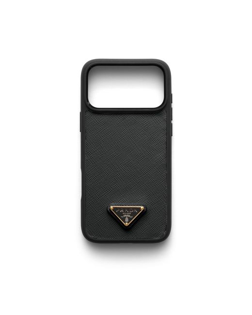 Prada Black Saffiano Leather Case For Iphone 17 Pro