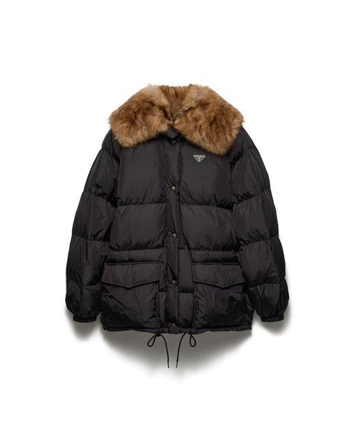 Prada Black Tech Canvas Down Jacket