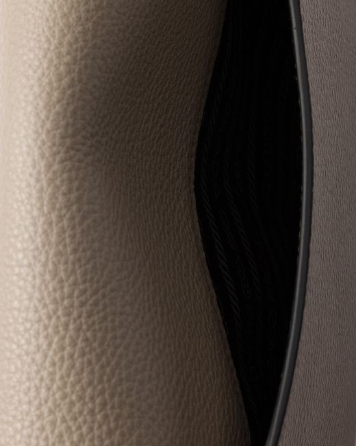 Prada Gray Leather Shoulder Bag