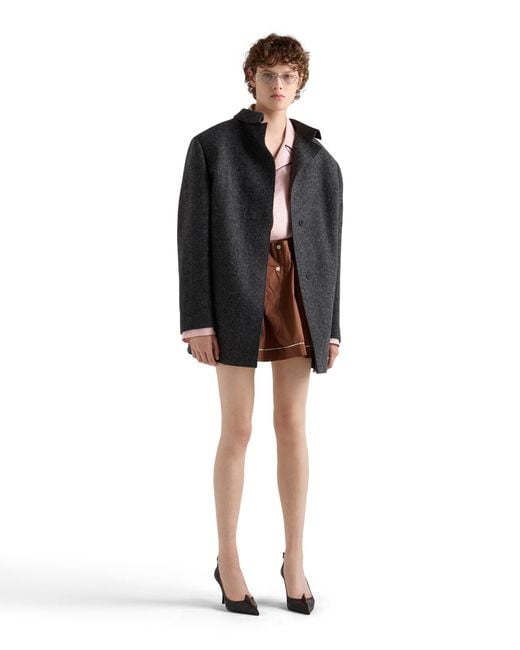 Prada Black Single-Breasted Shetland Wool Jacket