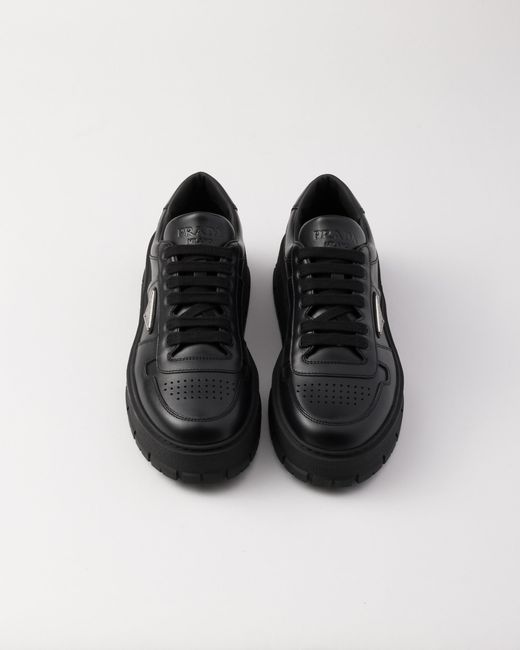 Prada Black Leather Sneakers, Size 5 for men