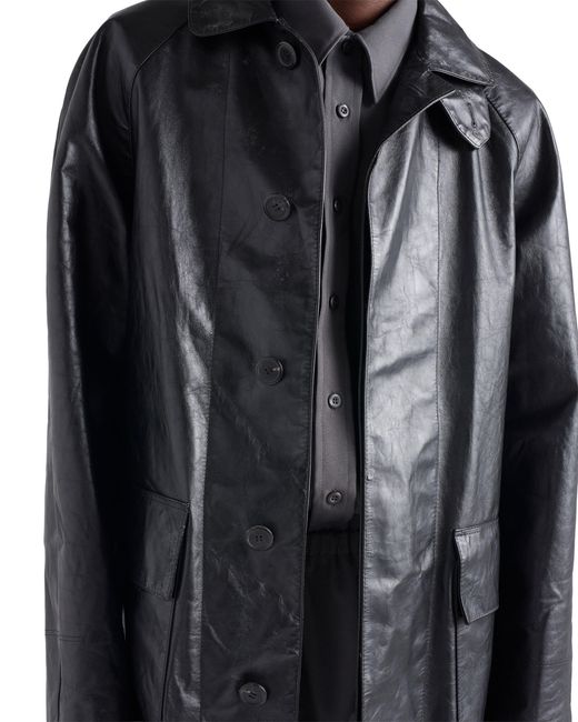 Prada Black Leather Coat for men