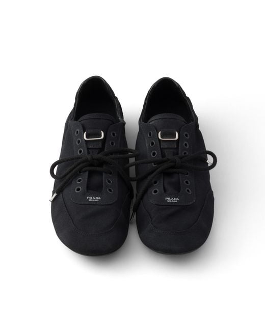 Prada Black Collapse Canvas Sneakers, Size 6 for men