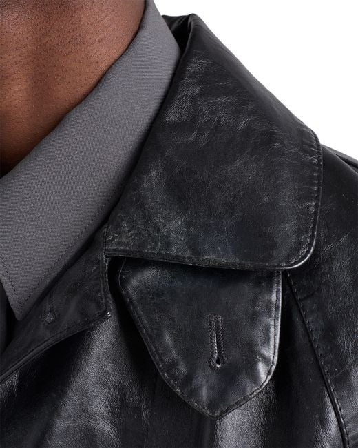 Prada Black Leather Coat for men