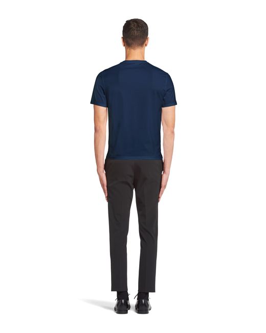 Prada Blue Logo T-Shirt for men