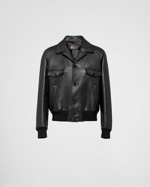 Prada Black Nappa Leather Jacket for men