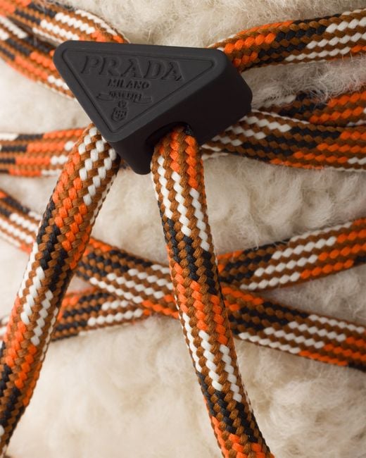 Prada Brown Suede And Shearling Mules
