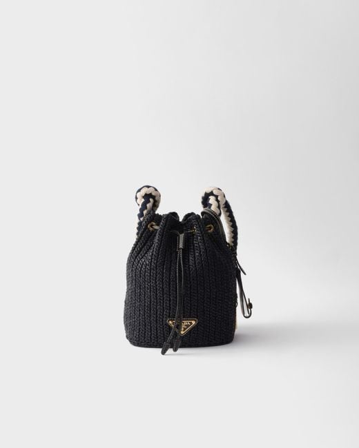 Prada White Crochet Mini Bucket Bag