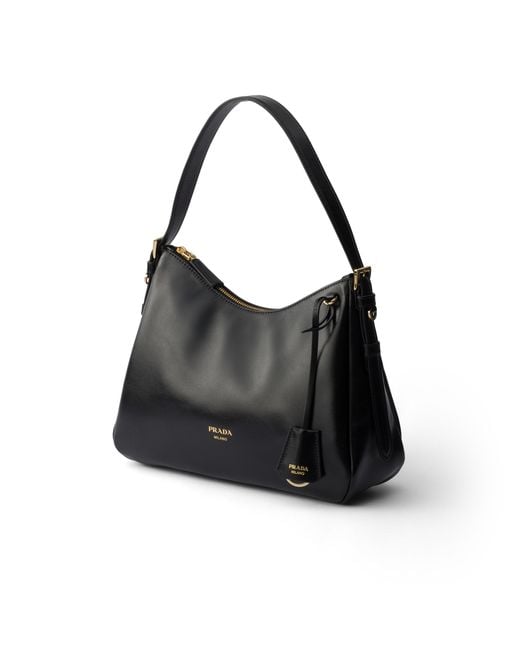 Prada Black Aimée Medium Leather Shoulder Bag