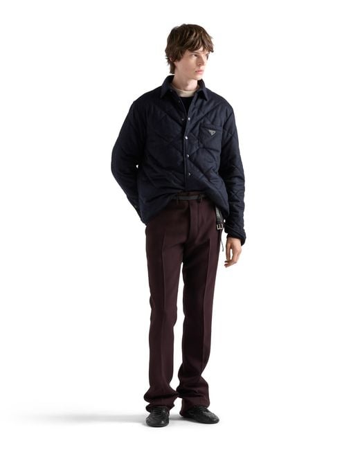Camicia Trapuntata di Prada in Blue da Uomo