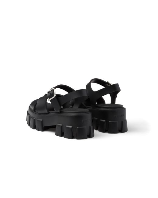 Sandales Monolith A Plateforme Prada en coloris Black