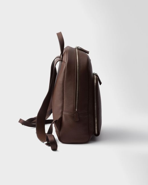 Prada Brown Leather Backpack for men