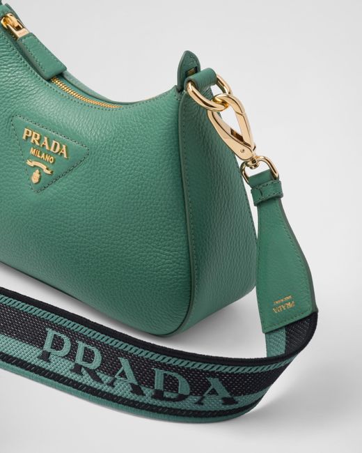 Prada Green Leather Shoulder Bag
