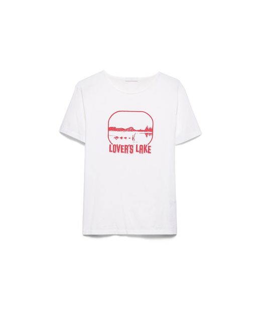 Prada White Printed Cotton T-Shirt for men