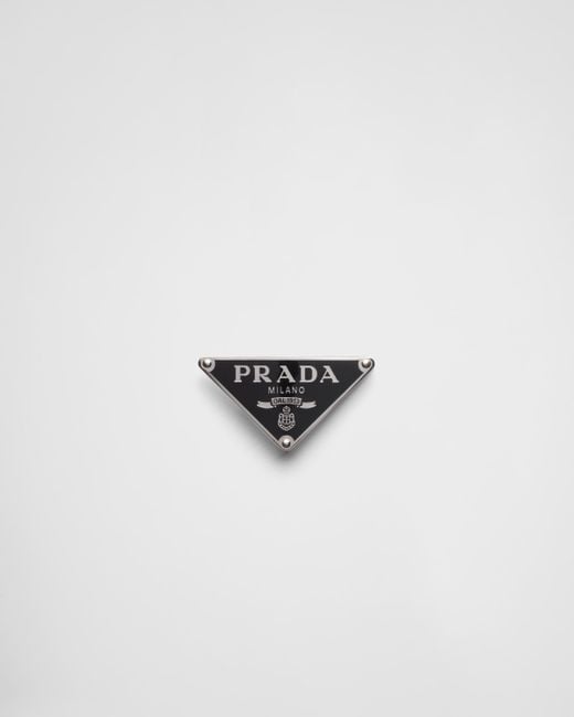 Prada White Enameled-Metal Belt Buckle for men