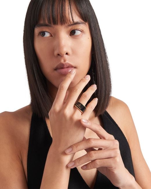 Prada White Metal Ring