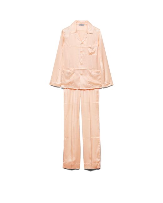 Prada Pink Vintage-Look Satin Pajamas