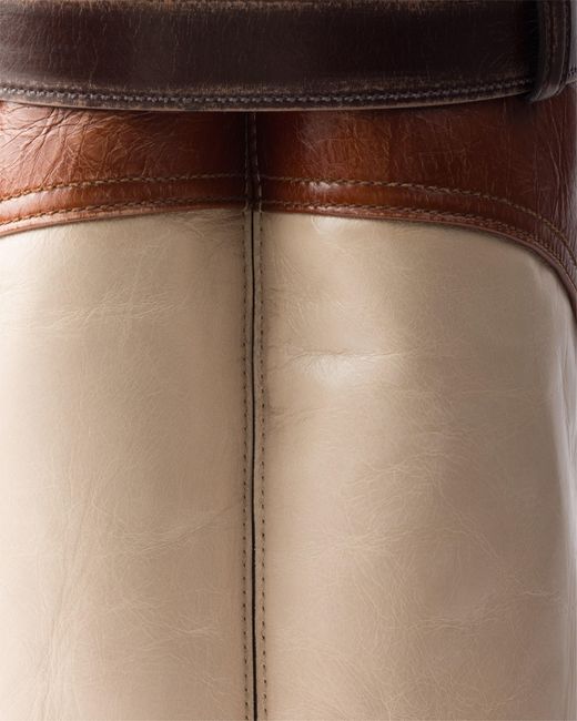 Prada Brown Buckle Antiqued Leather Bag With Belt for men