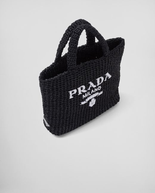 Prada Black Small Crochet Tote Bag