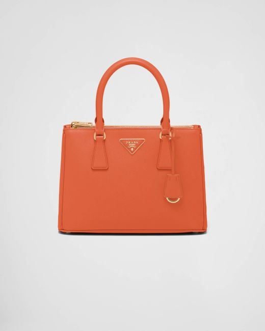 Prada Orange Medium Galleria Saffiano Leather Bag
