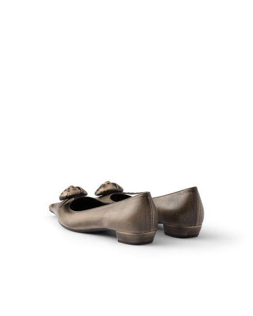 Prada White Leather Ballerinas