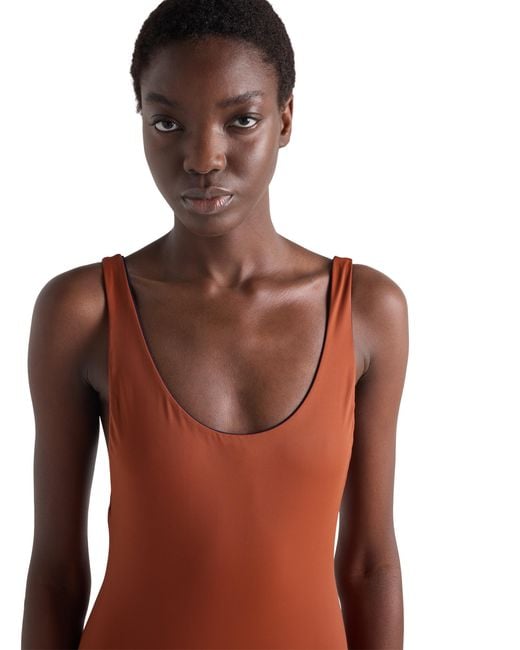 Prada Blue One-Piece Jersey Swimsuit