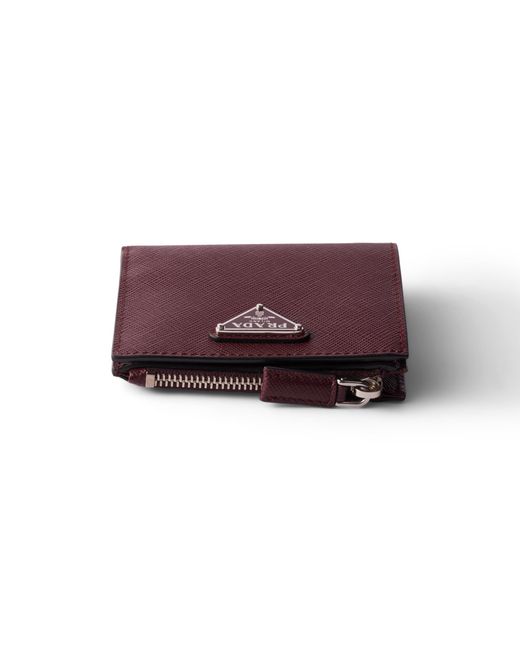Prada Purple Small Saffiano Leather Wallet for men
