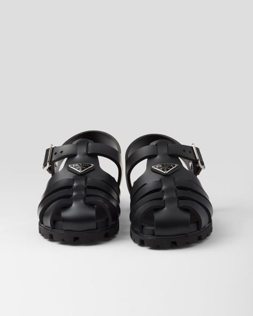 Prada Black Sporty Fisherman Sandals