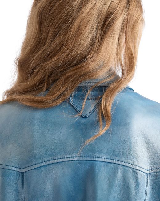 Prada Blue Nappa Leather Jacket